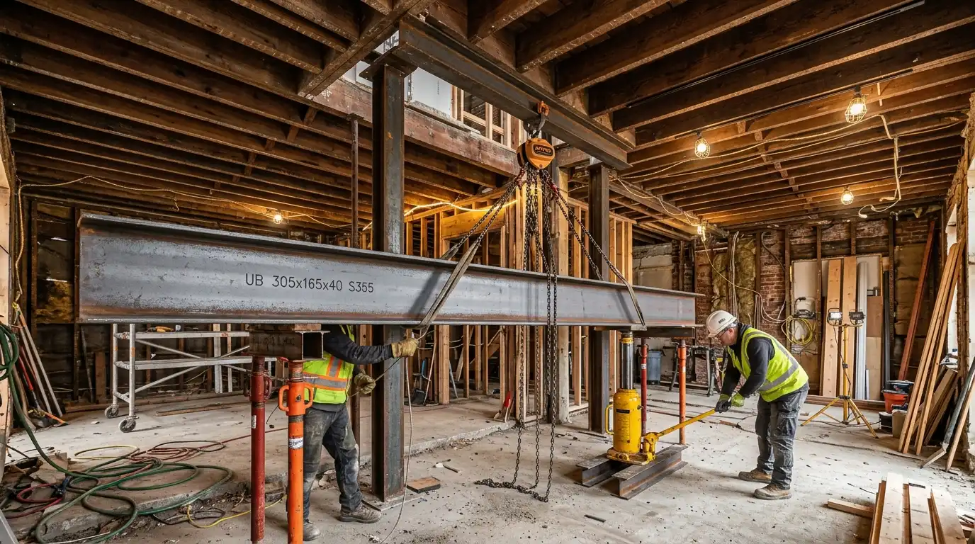 Load-Bearing Wall Removal and Steel Universal Beam